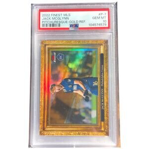 2022 Topps Finest MLS PITCHuresque Gold Refractor #P-7 Jack McGlynn /50 PSA 10